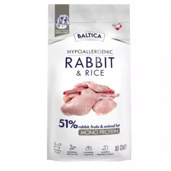 BALTICA Nutraceutic Hypoallergenic M conejo con arroz – pienso seco para perros – 3 kg