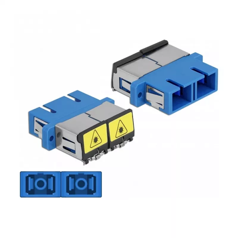 DeLOCK acoplador de fibra óptica 86893 SC dúplex conector hembra a conector hembra SC dúplex azul