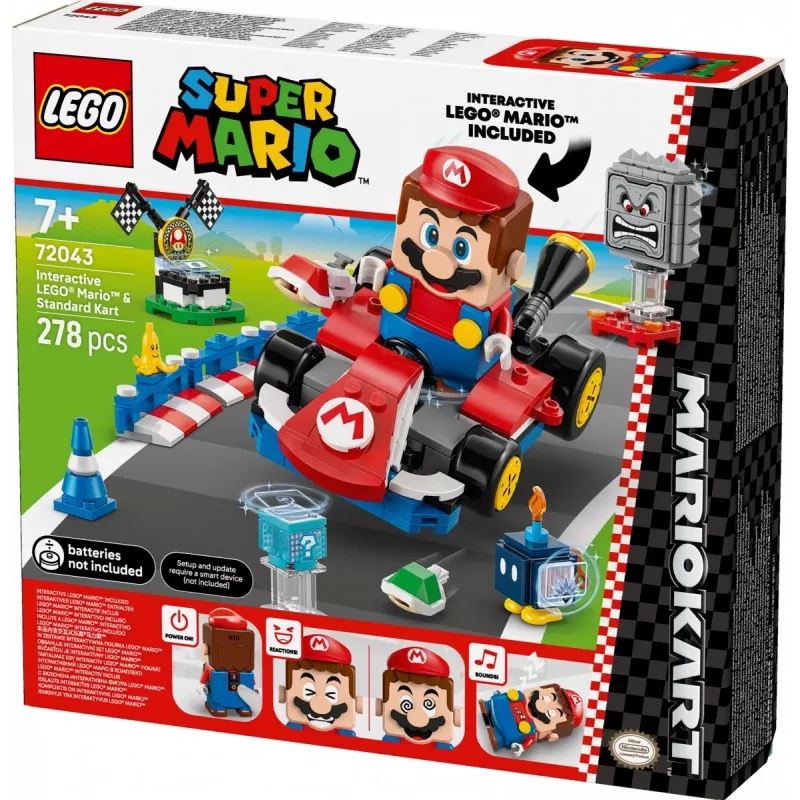 Juguete de construcción LEGO 72043 Super Mario Interactivo Mario Kart con kart estándar