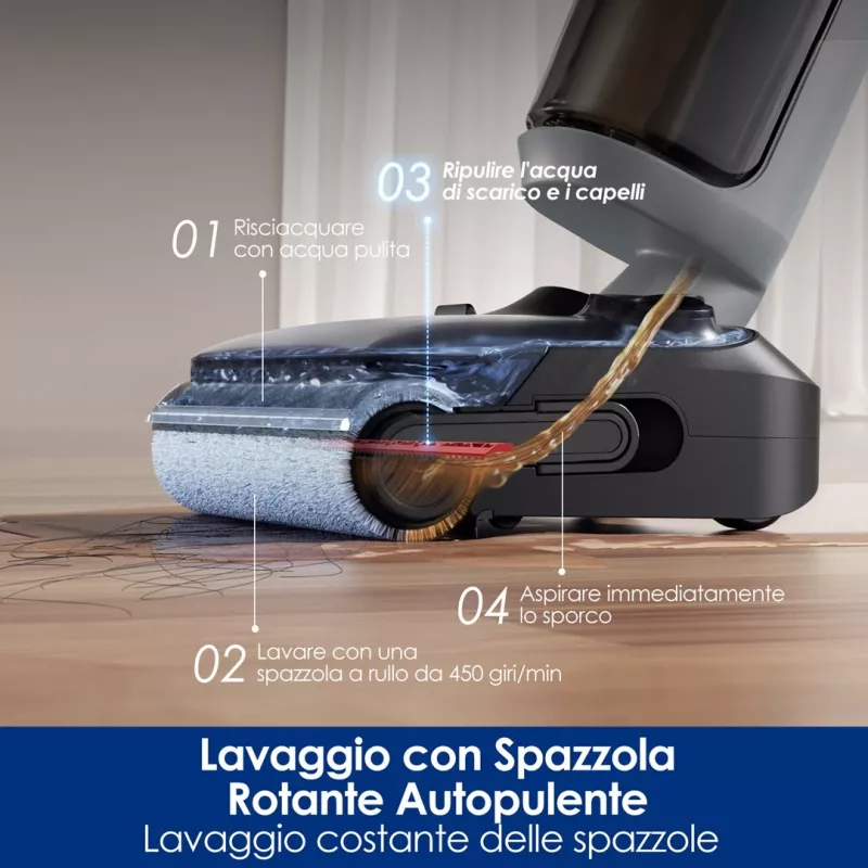 Limpiador de suelos inalámbrico Tineco Floor One i5 Stretch Plus – fregona ligera de húmedo y seco en posición vertical
