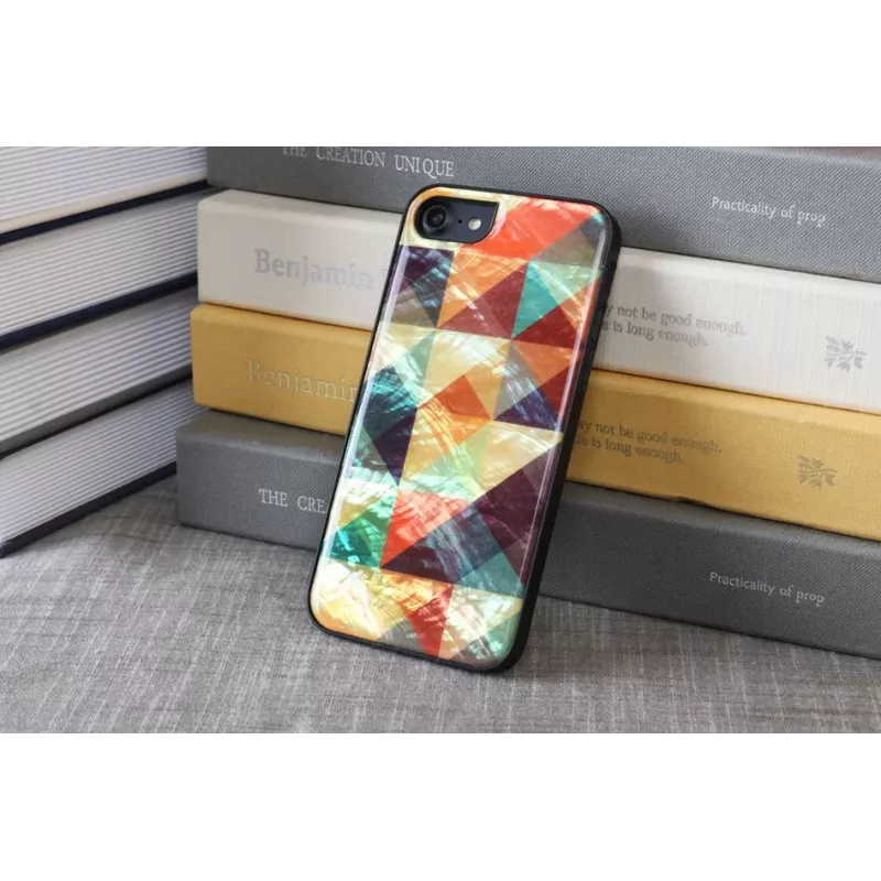 Funda protectora iKins para Apple iPhone 8/7 — patrón de mosaico, negro