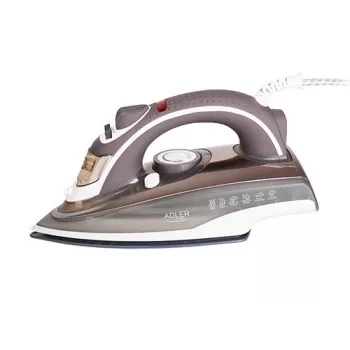 Adler AD 5030 plancha de vapor, 3000 W, suela de cerámica, depósito de agua de 0,31 l, vapor continuo de 20 g/min, vapor vertical, antical, marrón