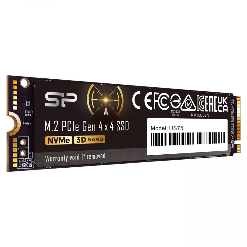 SSD M.2 2280 2 TB Silicon Power US75 PCIe 4.0 NVMe, lectura 7000 MB/s, escritura 6000 MB/s