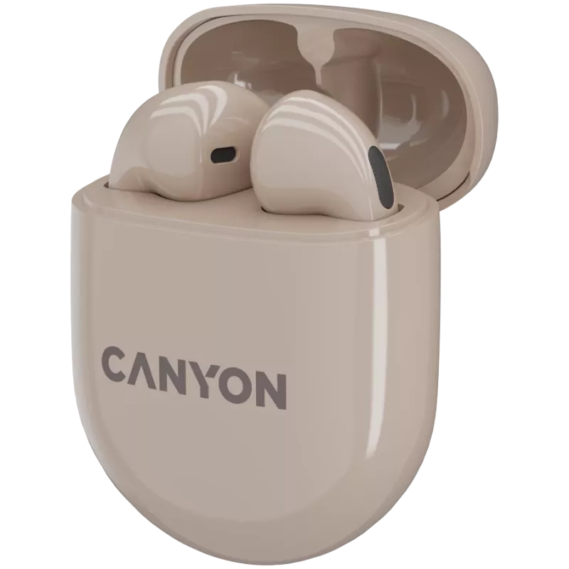 Auriculares Canyon Bluetooth TWS-6 Gaming Mode/BT 5.3 beige retail (CNS-TWS6BE)