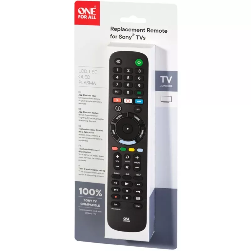 Mandos a distancia de sustitución para TV One for All Mando a distancia de sustitución para Sony TV