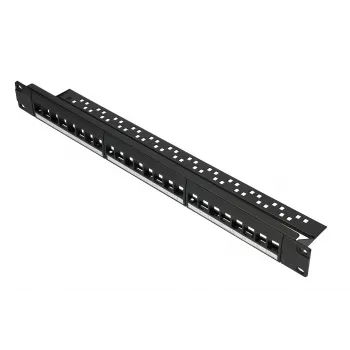 Patch panel Extralink 24 puertos U/UTP (UTP) modular, 1U, negro, 482,6 mm de ancho