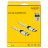 Delock - Cable HDMI Ultra High Speed - HDMI macho a HDMI macho - 50 cm - Triple aislamiento - Plata - Contactos con baño de oro, compatible con 8