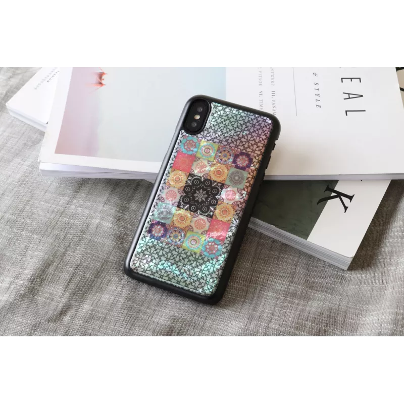 Funda para smartphone iKins para iPhone XS / XS S — diseño Flower Garden, negra