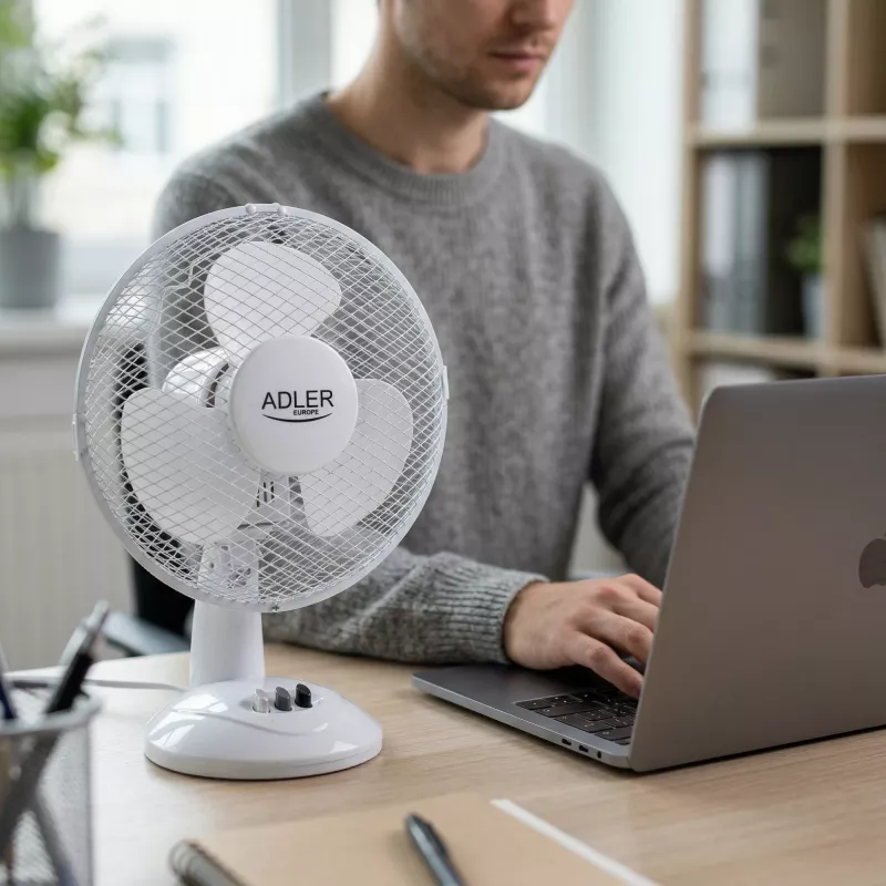 Adler | AD 7302 | Ventilador de mesa | Blanco | Diámetro 23 cm | Número de velocidades 2 | Oscilación | 60 W | No