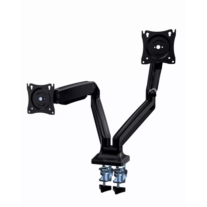 Soporte para monitor GEMBIRD MA-DA2-03 para pantallas de hasta 35 pulgadas, pinza de mesa, VESA 75x75–100x100, 20 kg, negro, Doble pantalla