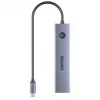 Hub USB-C Unitek H1124AGY01 con 100W PD, HDMI 2.0, 2x USB‑A, 2x USB‑C, lector de tarjetas SD/microSD — aluminio