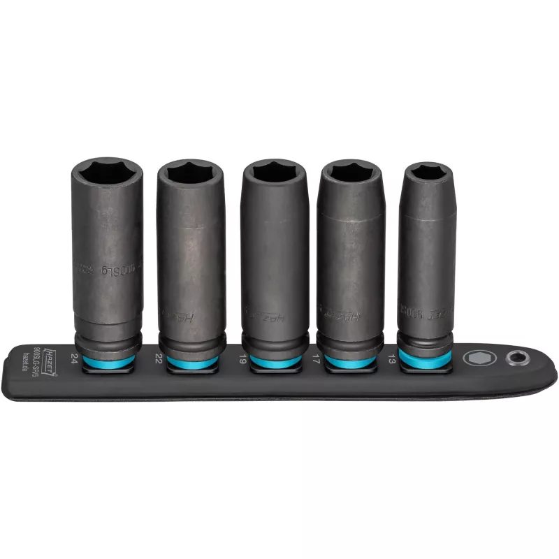 Juego de vasos de impacto Hazet 900Slg-SR/5, vasos hexagonales 5 piezas, medidas SW 13–SW 24