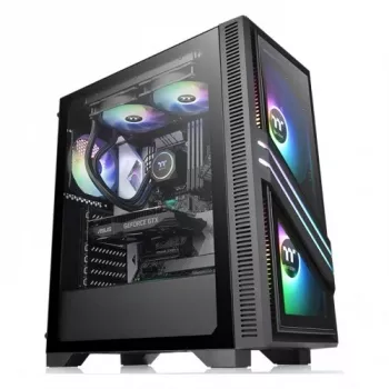 Caja de PC Thermaltake Versa T35 TG RGB Midi Tower negra