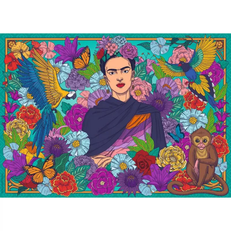 Puzle - El paraíso de Frida Kahlo: loros, monos 1000 piezas