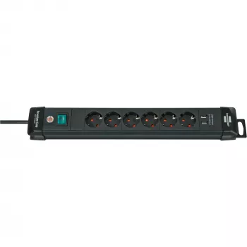 Brennenstuhl 1951160602 Cable de extensión 3 m 6 tomas de corriente para interior negro (1951160602)