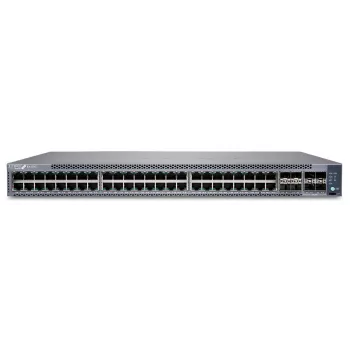 Juniper EX4100 48 puertos 10/100/1000BaseT PoE+, 4 puertos uplink 10G SFP+, 4 puertos stacking/uplink 25G SFP28, ventiladores redundantes, 1 fuente de alimentación AC JPSU-920-AC-AFO incluida (óptica no incluida) con SW estándar. Conforme TAA. (EX4100-48P)