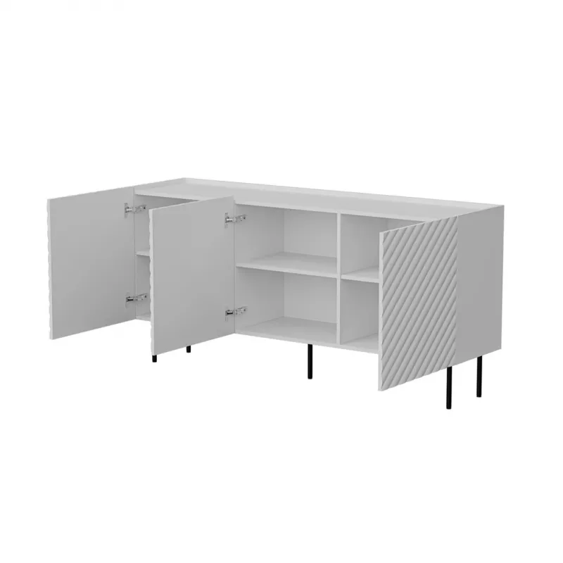 Cómoda Cama Meble LUCCA 3D 165x40x80 cm, blanca, cuerpo de aglomerado