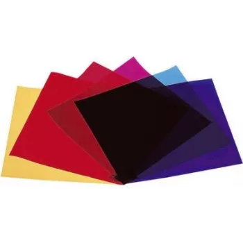 Juego de filtros de color EUROLITE 9410050A — rojo, azul, verde, amarillo, violeta