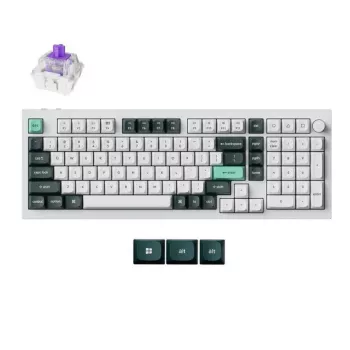 Teclado mecánico inalámbrico Keychron Q5 RGB Carcasa blanca, diseño hot-swap, formato compacto 75%