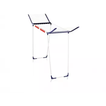 Tendedero Leifheit Pegasus 180 Maxx Winged — tendedero de suelo, 18 m de cuerda, altura ajustable 1080–1280 mm, 550×1100×1280 mm, azul/blanco