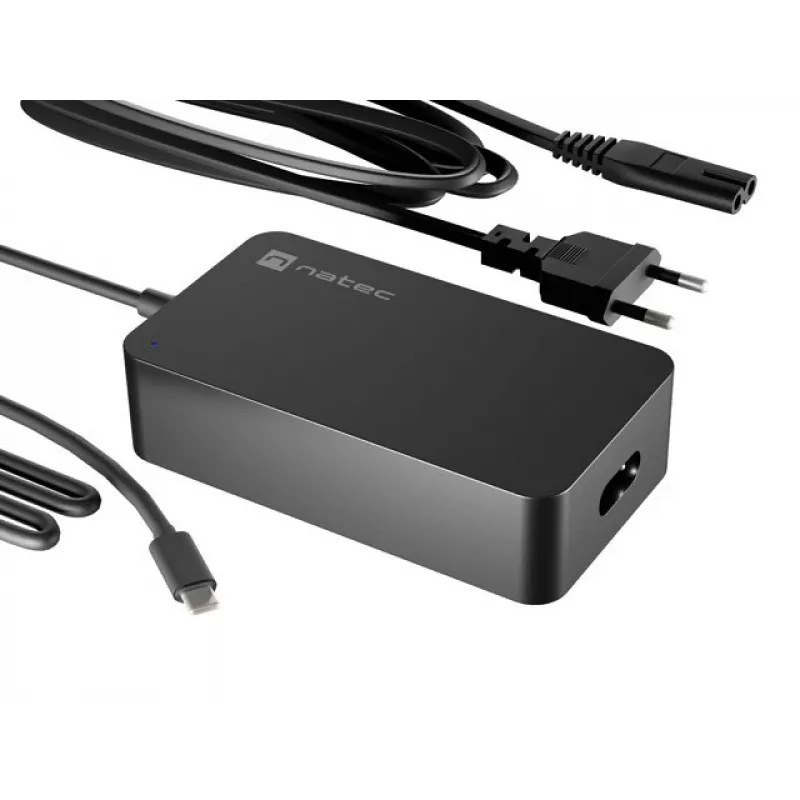 Fuente de alimentación NATEC Grayling USB-C 45W universal negra