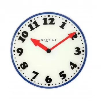 Reloj de pared NeXtime 8151 Boy, Ø43 cm, blanco/azul/negro/rojo