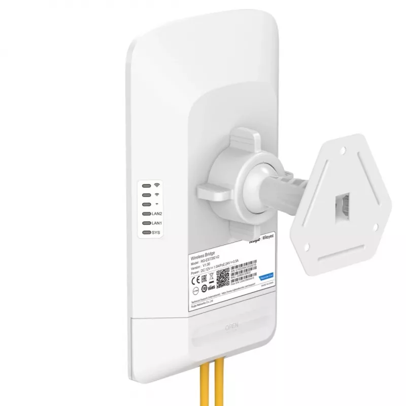 Ruijie Reyee RG-EST350 V2 puente inalámbrico 5 GHz 802.11ac de doble flujo, 867 Mbps, 5 km, 15 dB, PoE, blanco