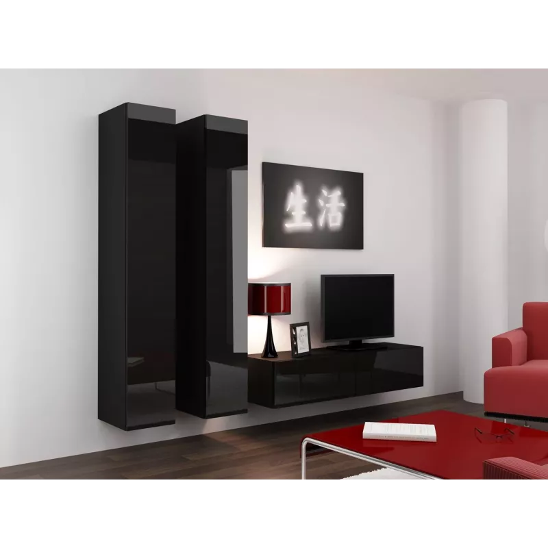 Soporte de TV Cama VIGO 140 30/140/40 negro/negro brillante