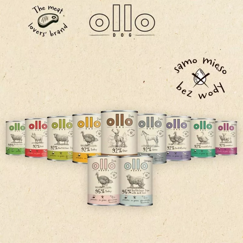 OLLO Puppy Pure Pavo - Comida húmeda para perros - 400 g