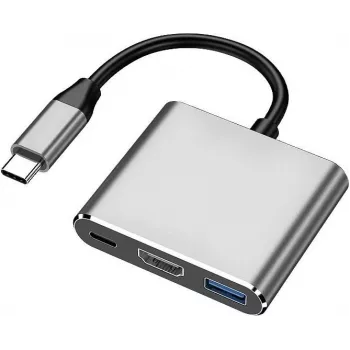 XtremeMac XWH-HUB3-13 base de acoplamiento y replicador de puertos para portátil con cable USB Type-C plateado (XWH-HUB3-13)