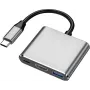 XtremeMac XWH-HUB3-13 base de acoplamiento y replicador de puertos para portátil con cable USB Type-C plateado (XWH-HUB3-13)