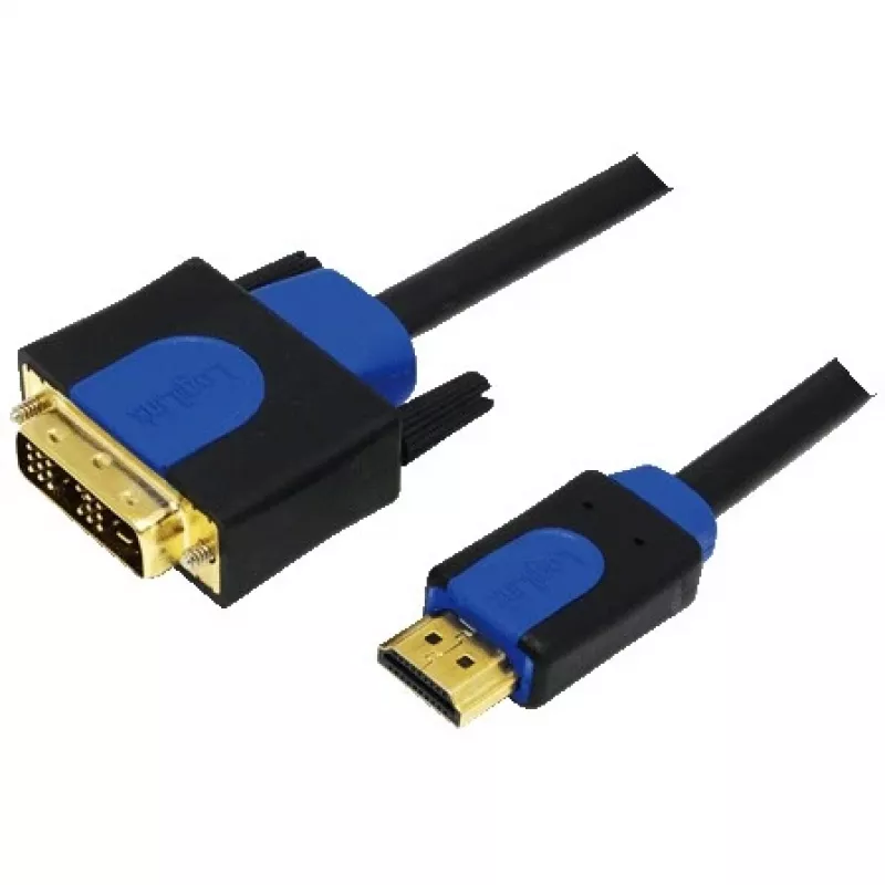 Adaptador de cable de vídeo LogiLink CHB3102 2 m HDMI DVI-D negro azul