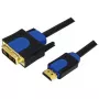 Adaptador de cable de vídeo LogiLink CHB3102 2 m HDMI DVI-D negro azul