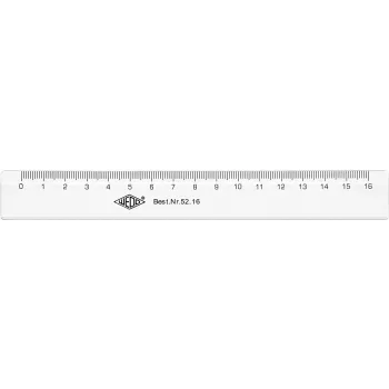Regla WEDO 52 16 160 mm plástico transparente