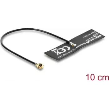 Antena DELOCK WiFi 6 I-PEX (conector macho MHF® I) omnidireccional 4,5–5,0 dBi con cable FPC de 10 cm para montaje interno adhesivo