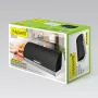 Panera de mesa Maestro MR-1676 negra – acero inoxidable, tapa abatible, 385×255×190 mm