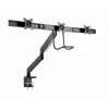 Soporte de escritorio para monitor GEMBIRD MA-DA3-03, 3 brazos, resorte de gas, VESA 75–100x100, soporta 3 pantallas de hasta 27 inch , máx. 18 kg, negro