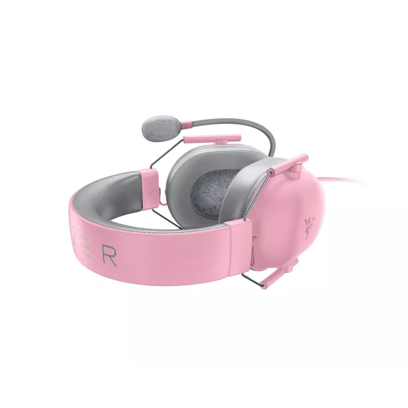Razer BlackShark V2 X RZ04-03240800-R3M1 auriculares gaming con cable, circumaurales, 3,5 mm, drivers de 50 mm, micrófono cardioide, Quartz Pink