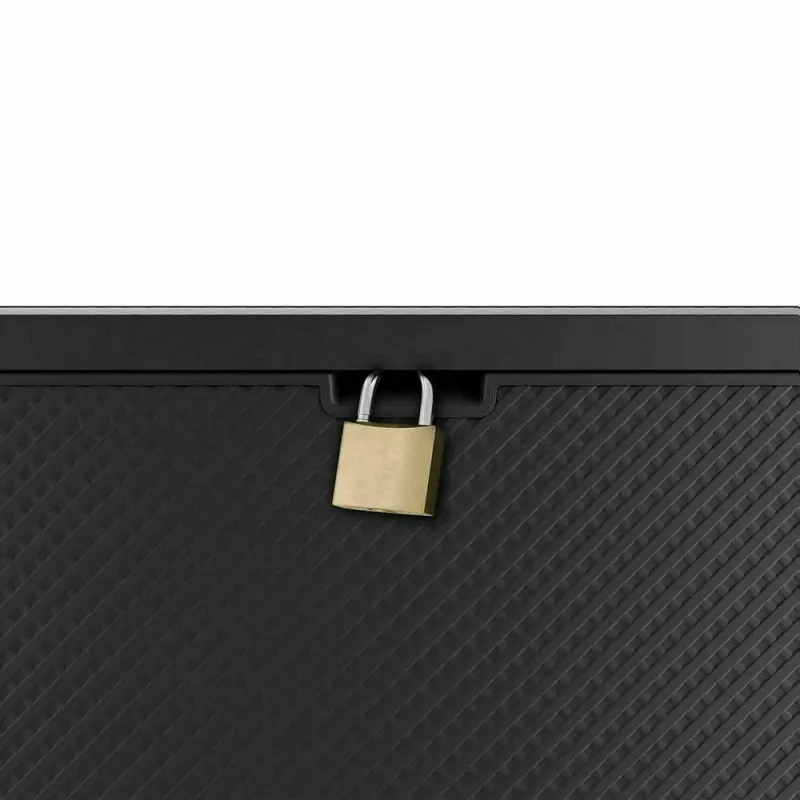 Caja de almacenamiento exterior Keter 249722 270 L, resistente a la intemperie, grafito, rectangular 1180×440×580 mm