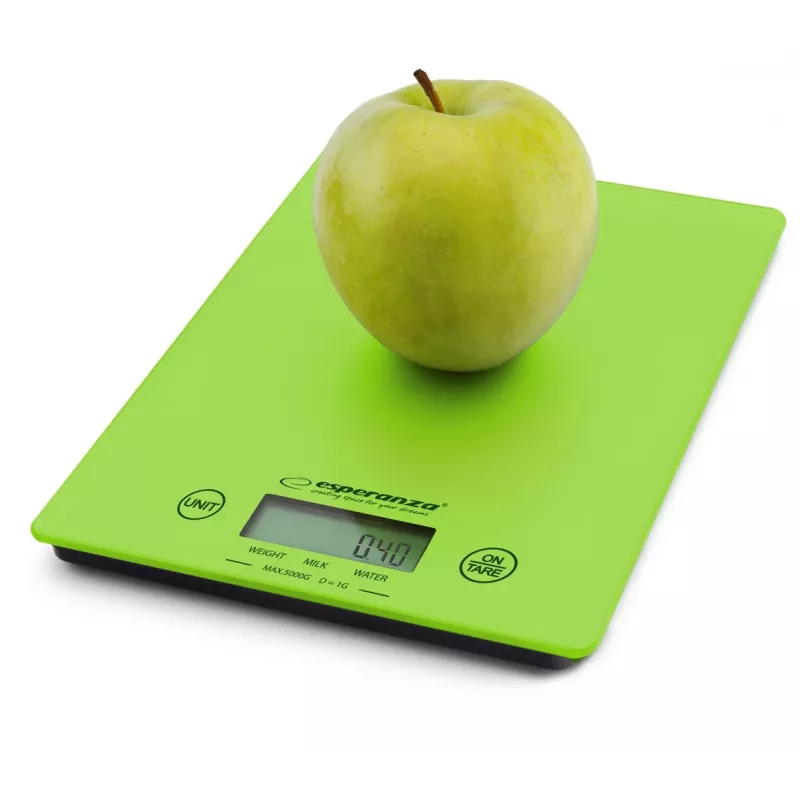 Esperanza EKS002G báscula de cocina electrónica verde, amarilla de encimera rectangular