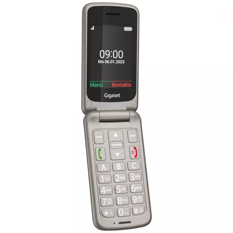 Gigaset GL595 teléfono móvil de tapa, 2,8 pulgadas, plateado