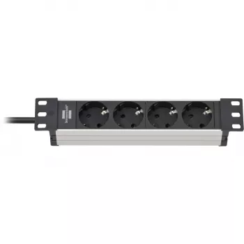 Brennenstuhl 1390007004 alargador 2 m 4 tomas de corriente interior negro - plata (1390007004)