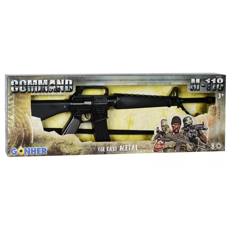 Pulio Rifle Commando GONHER 118/6 Metal — rifle de juguete de dardos, 8 proyectiles