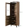 Armario bajo cama meble NORD 60×38×182,5 cm roble Wotan/antracita, independiente