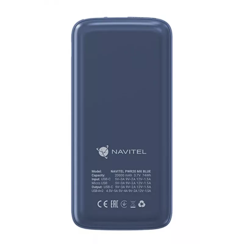 Batería externa portátil Navitel PWR20 MX BLUE 20000 mAh