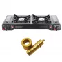Extralink | Cocina de gas portátil | 2 fuegos en maletín + adaptador