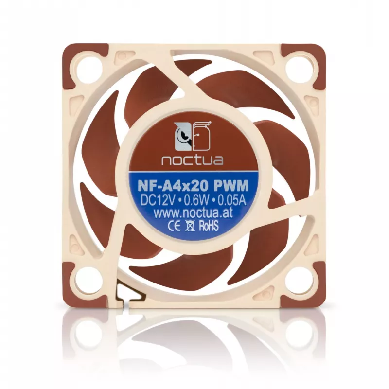 Ventilador Noctua NF-A4x20 PWM 40 mm, 4-Pin-PWM, 5–12 V, 1200–5000 rpm, 9,4 m³/h, 14,9 dB, montaje 32×32 mm
