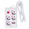 Regleta MACLEAN MCE392 W — 4 tomas de corriente F, 3×USB A, 110–240 V, 2,1 A máx., 2500 W, cable de 1,5 m, blanca