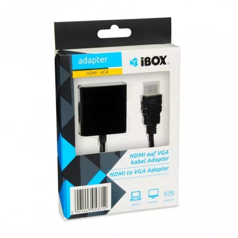 Adaptador iBox IAHV01 de HDMI a VGA, negro