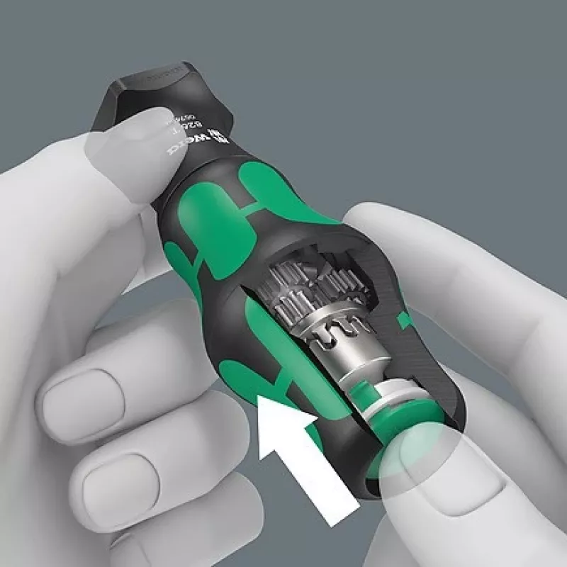 Wera 826 T Kraftform Turbo Destornillador portapuntas con Rapidaptor, 1/4 de pulgada